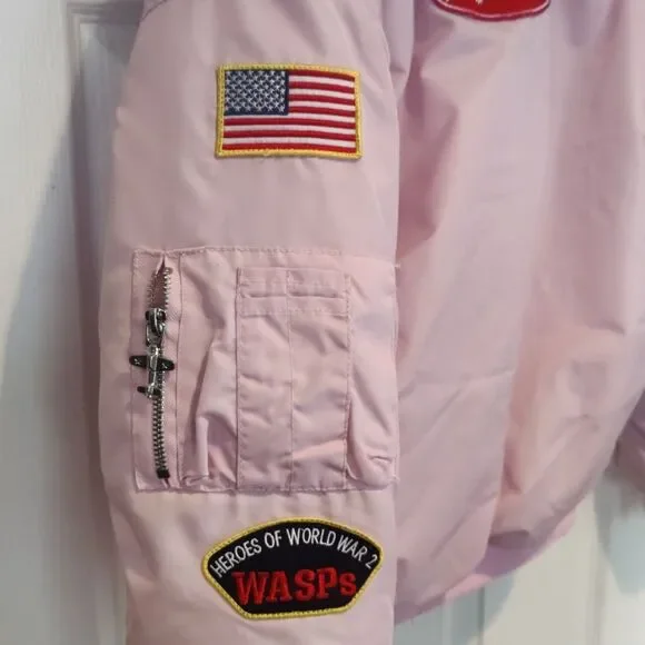 Up and Away Fly Girl Top Gun pink winter jacket size 10/Med